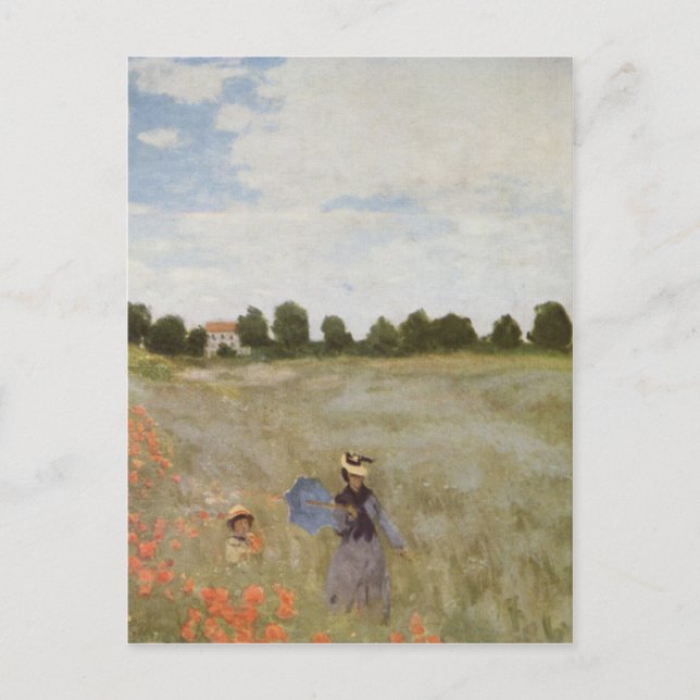 Postal Campo de los Coppies Claude Monet (Anverso)
