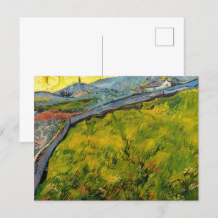 Postal Campo de semillas al amanecer por Vincent van Gogh