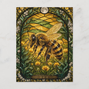 Postal Campo de Trébol de Abeja Vidrio Pintado Illumina