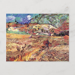 Postal Campo de trigo cercado de Vincent Van Gogh - Arte 