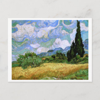 Postal Campo de trigo con cipreses Bella Artes Van Gogh