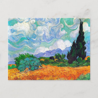 Postal Campo de trigo con cipreses Bella Artes Van Gogh