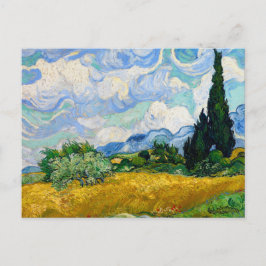Postal Campo de trigo con cipreses de Vincent Van Gogh