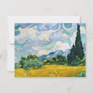 Postal Campo de trigo con cipreses Vincent van Gogh