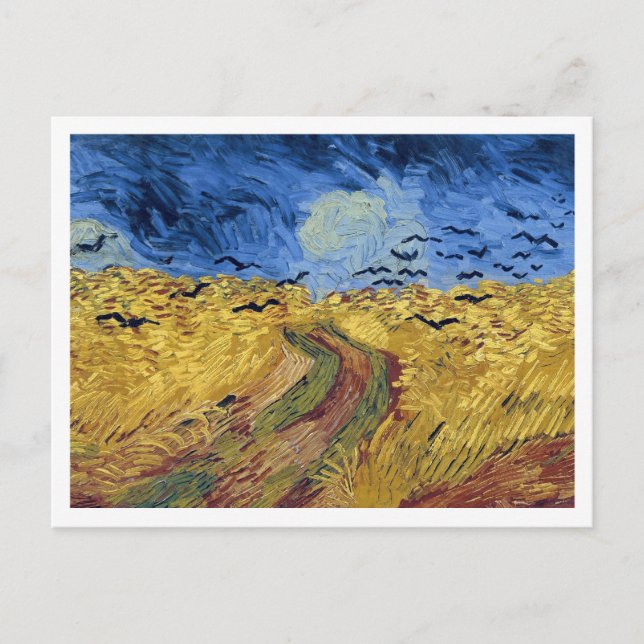 Postal Campo de trigo con Crows Vincent van Gogh (Anverso)