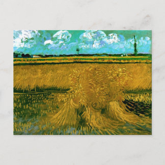 Postal Campo de trigo con ovejas, Bella Artes Van Gogh