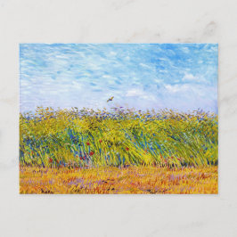 Postal Campo de trigo con una larva de Vincent Van Gogh
