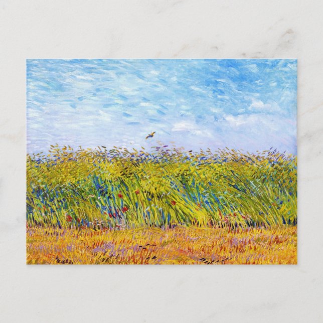 Postal Campo de trigo con una larva de Vincent Van Gogh (Anverso)