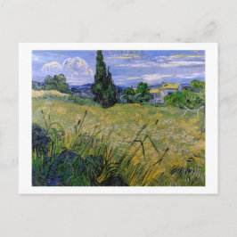 Postal Campo de Trigo Verde con Cypress de Van Gogh.