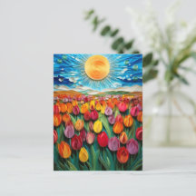 Campo de tulipanes acristalado: vibrante arte de c
