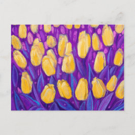 Postal Campo de Tulipanes, Flores Primaverales Florales A