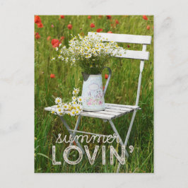 Postal Campo de verano Flores silvestres Poppies + Texto