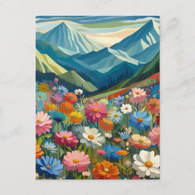 Postal campo floral (Anverso)