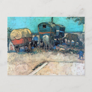 Postal Campo gitano con carro de caballos - Vincent van G