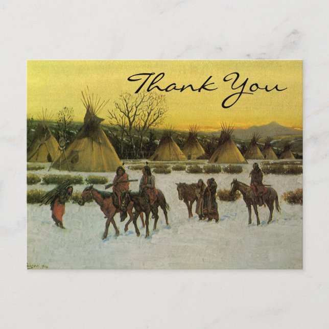 Postal Campo Sioux de Hauser en Knee herida (Anverso)