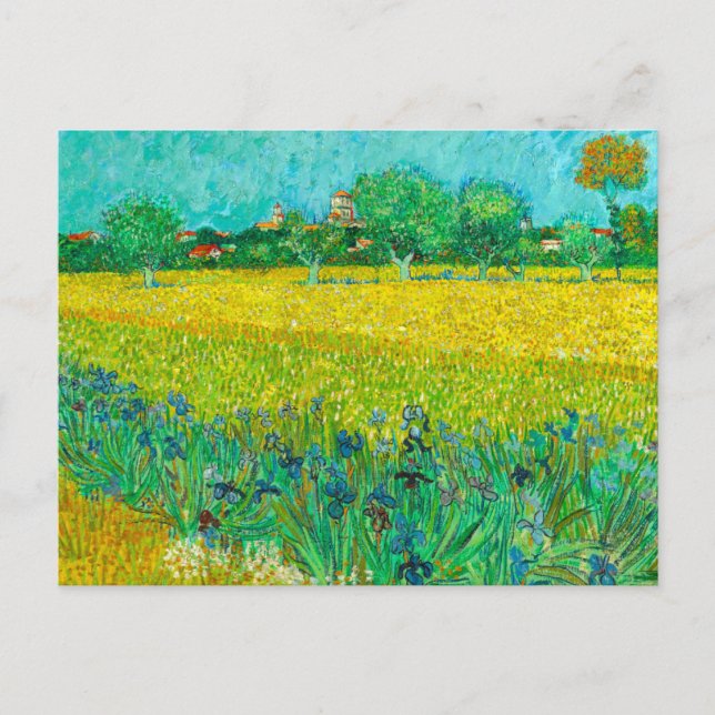 Postal Campo Van Gogh con irlandeses cerca de Arles (Anverso)