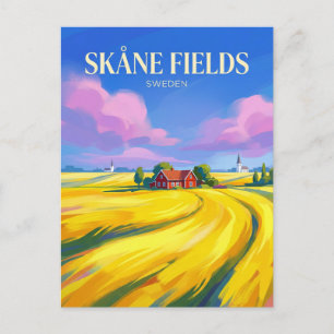 Postal CAMPOS DE COLZA DE SKANE Suecia