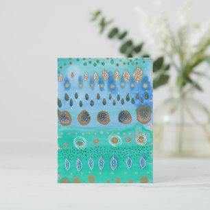 Postal Campos de flores acuarela