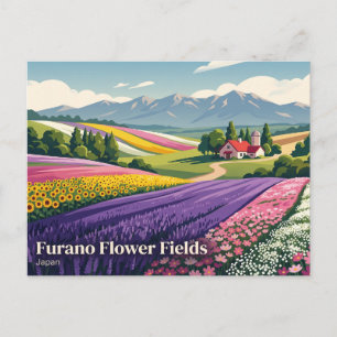 Postal Campos de Flores de Furano Japón