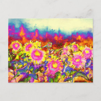 Postal Campos de girasol