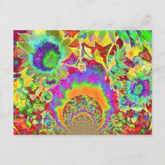 Postal Campos de girasol para siempre - naranja