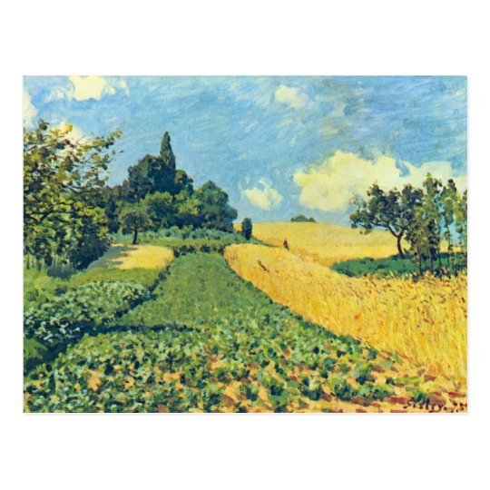 Postal Campos de grano en las colinas de Argenteuil por