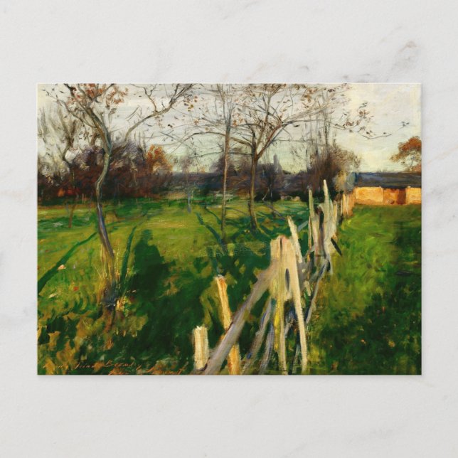 Postal Campos de Hogar por John Singer Sargent (Anverso)