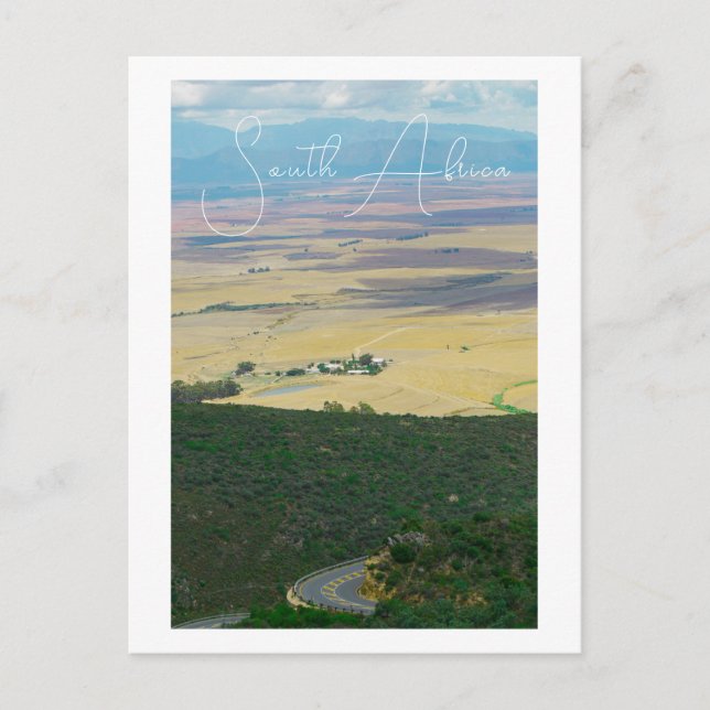 Postal Campos de las montañas de Swartland vistas ZA de S (Anverso)