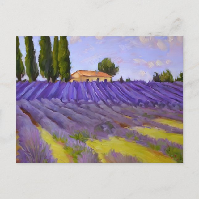 Postal Campos de Lavanda de Flores (Anverso)