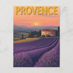 Postal Campos de lavanda de Provenza
