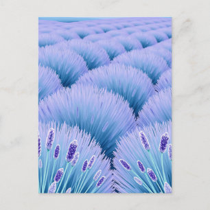 Postal Campos de lavanda soñadores estética púrpura azul