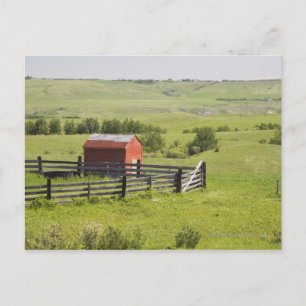 Postal Campos De Pastelería Con Una Cabaña Roja Y Una Zon