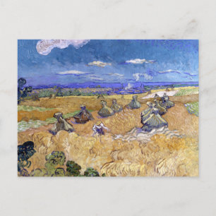 Postal Campos de trigo con segador   Vincent van Gogh