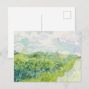 Postal Campos de trigo verde, Auvers (1890) de Vincent Va