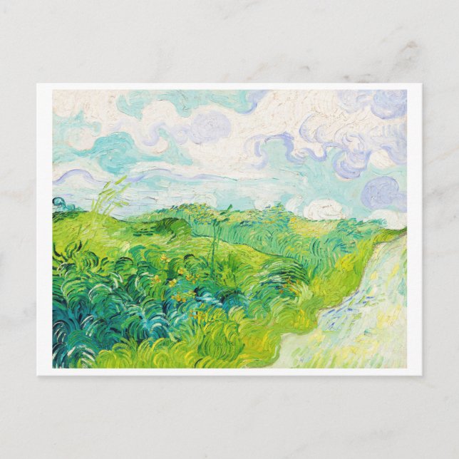 Postal Campos de trigo verde, Van Gogh (Anverso)