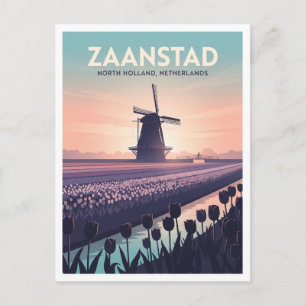 Postal Campos de tulipanes De Zaanse Schans Zaandam Paíse