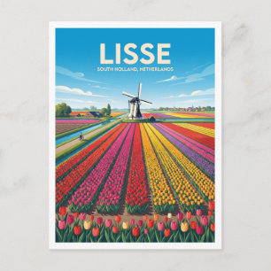 Postal Campos de Tulipanes Keukenhof, Lisse Países Bajos 