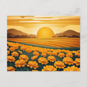 Postal Campos dorados de Marigoldes