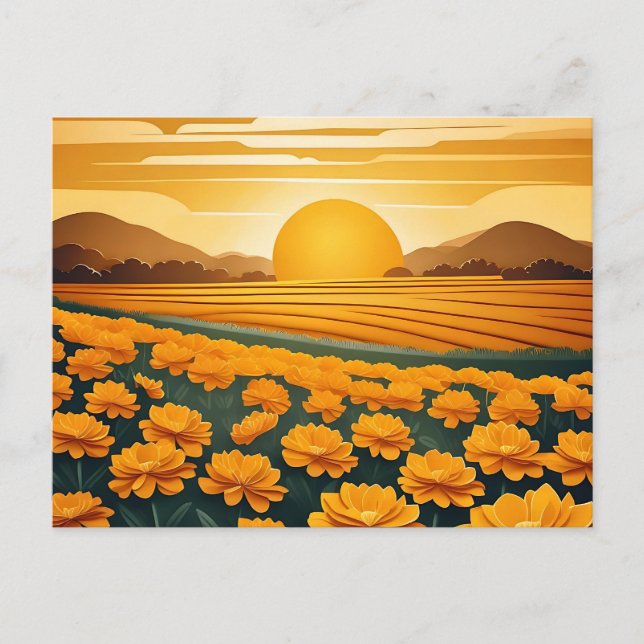 Postal Campos dorados de Marigoldes (Anverso)