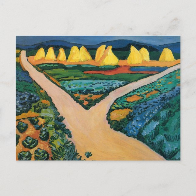 Postal Campos vegetales por August Macke, Bella Artes de  (Anverso)