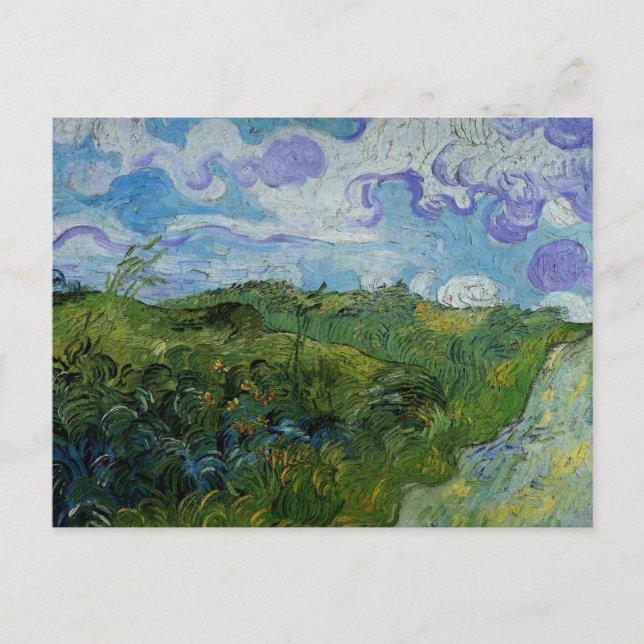 Postal Campos verdes de trigo por Vincent van Gogh (Anverso)