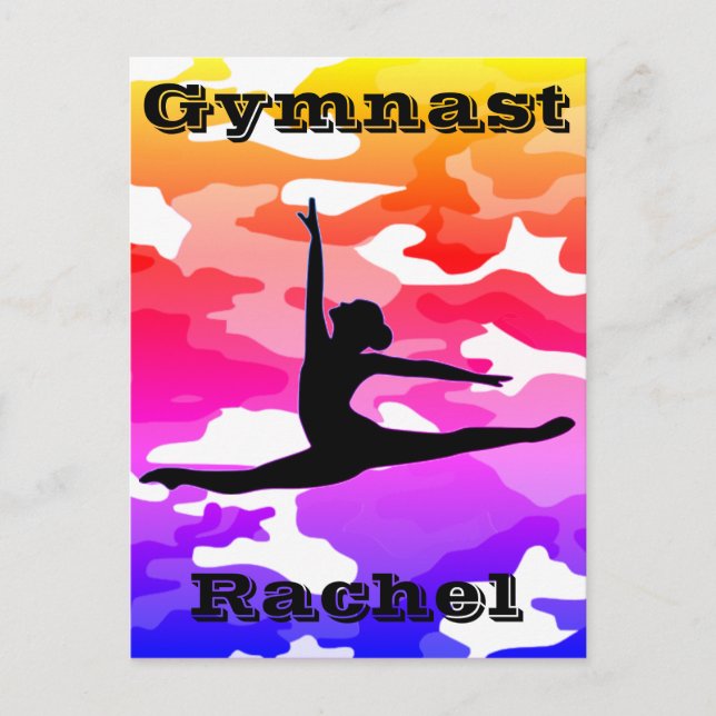 Postal Camuflaje Arcoíris Gimnasta (Anverso)