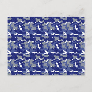 Postal Camuflaje Azul Brillante Camuflaje Destello Ejérci