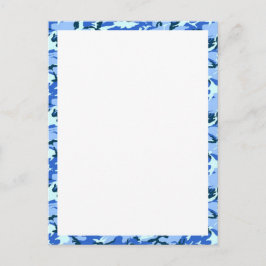 Postal Camuflaje azul del cielo de Woodland con blanco