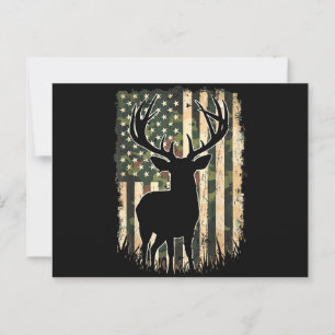 Postal Camuflaje Bandera de EE. UU. Caza de Ciervos Camuf