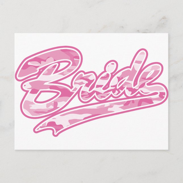 Postal Camuflaje de novias rosadas (Anverso)