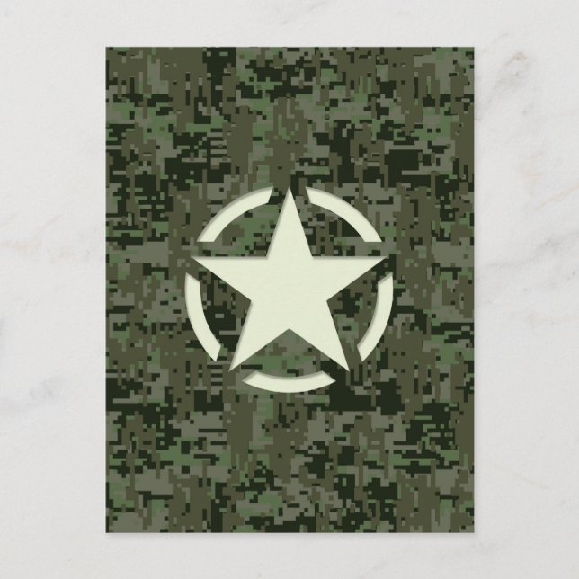 Postal Camuflaje digital con símbolo de estrella Stencil  (Anverso)