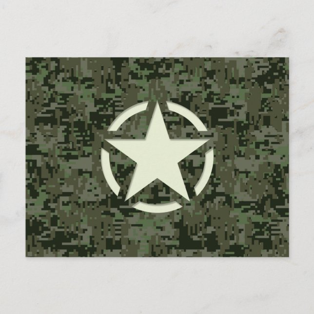 Postal Camuflaje digital con símbolo de estrella Stencil  (Anverso)