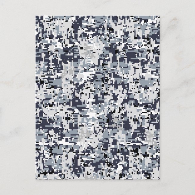 Postal Camuflaje digital plateado estilo urbano (Anverso)