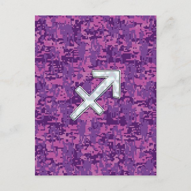 Postal Camuflaje digital Sagittarius Zodiac Rótulo Fuchsi (Anverso)